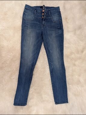 Refuge Mid Wash Skinny Jeans in Blue